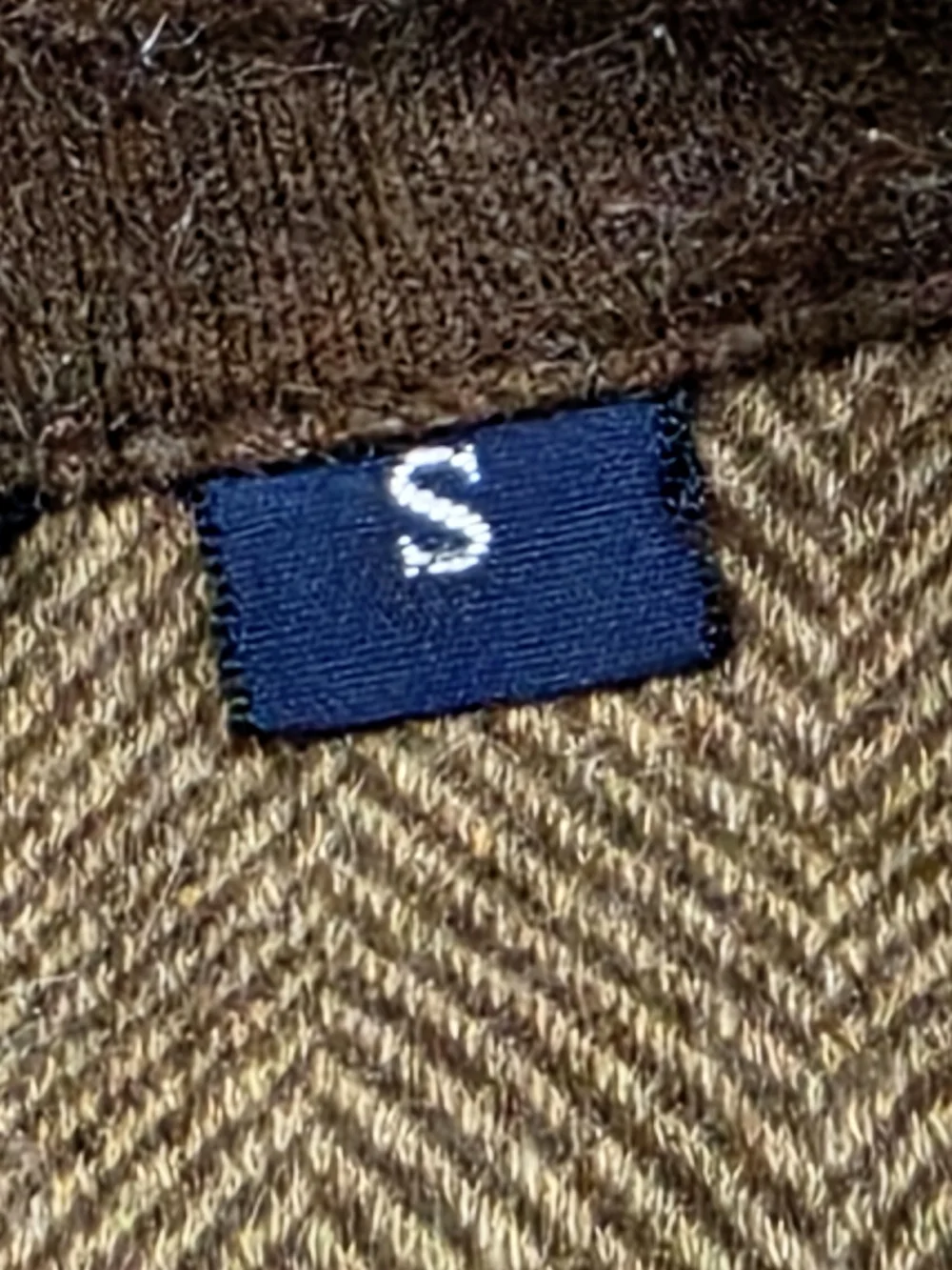 Polo Golf Ralph Lauren Men’s S Brown Herringbone Alpaca Blend 1/4 Zip